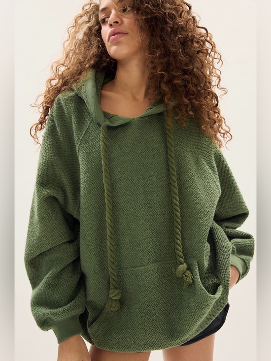 Free People Tops - Free People Looped In Hoodie in Oil Green